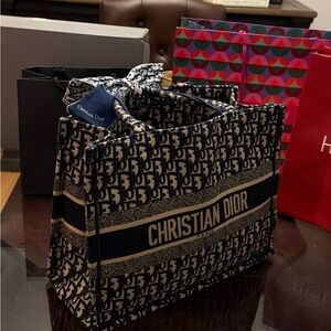Dior Navy Monogram Book Tote